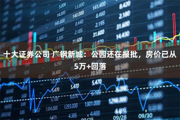 十大证券公司 广钢新城：公园还在报批，房价已从5万+回落